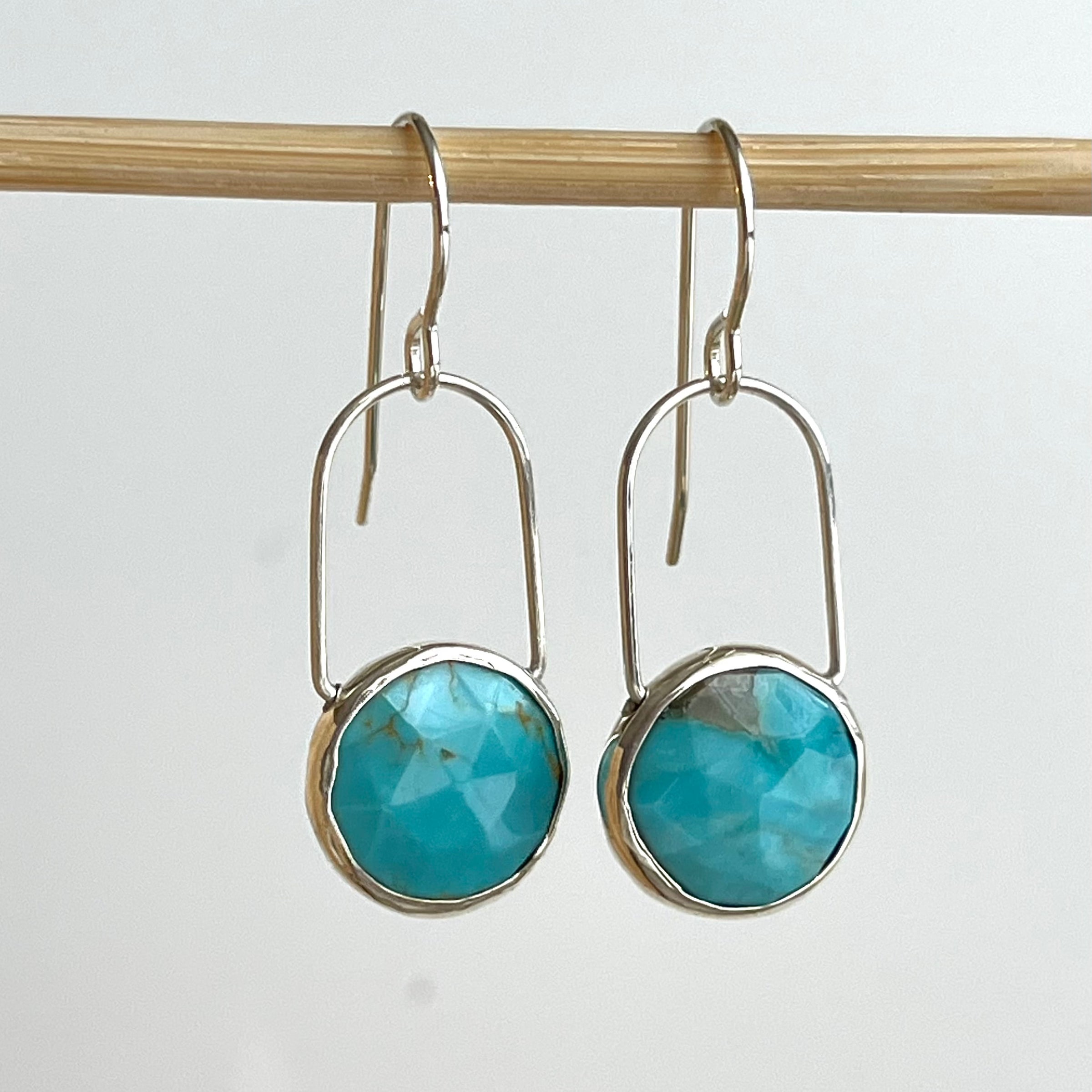 Faceted Turquoise Post Earrings