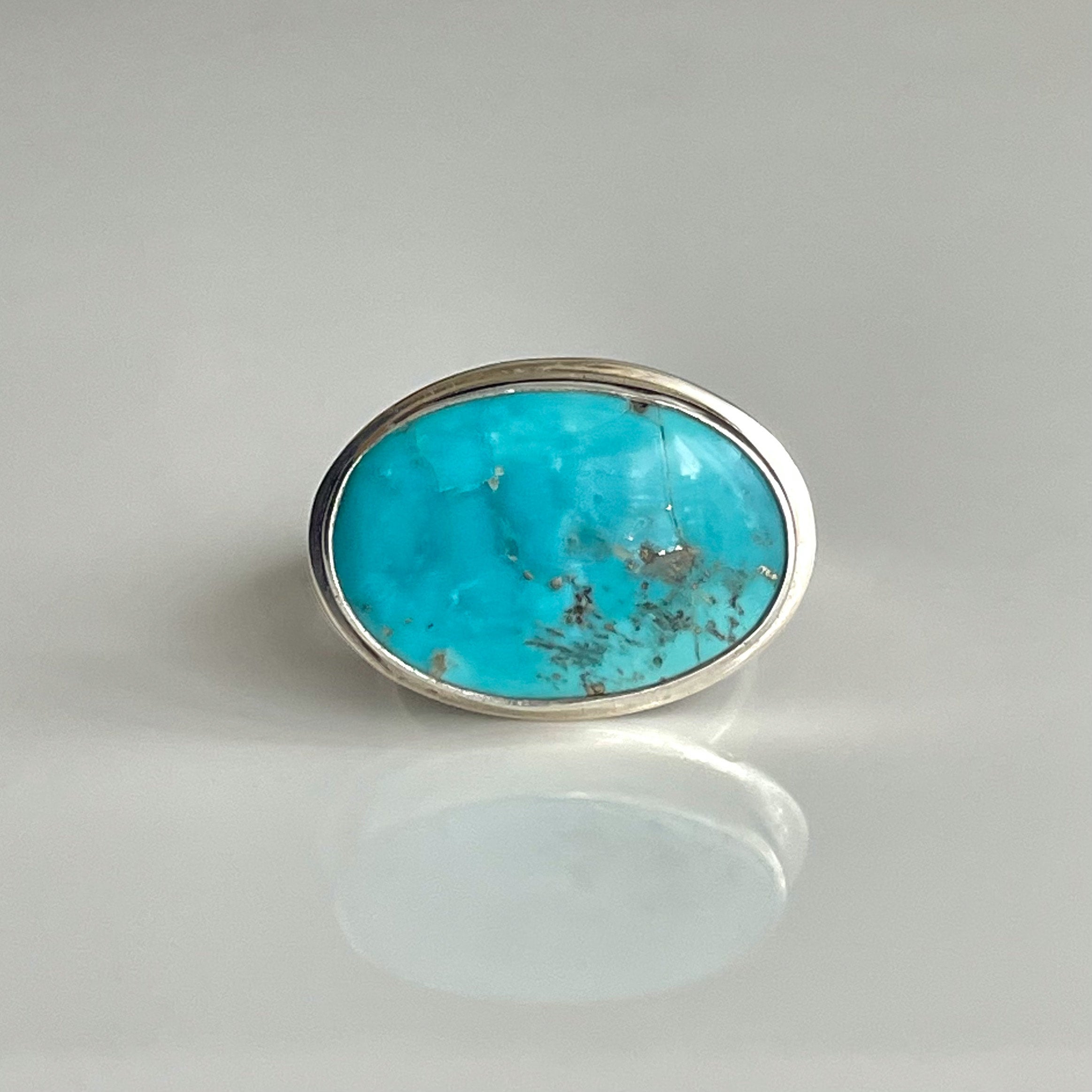 Persian Turquoise Oval Ring size 8-1/2